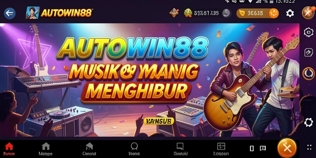 Screenshot utama AUTOWIN88 menampilkan gameplay musik yang seru.