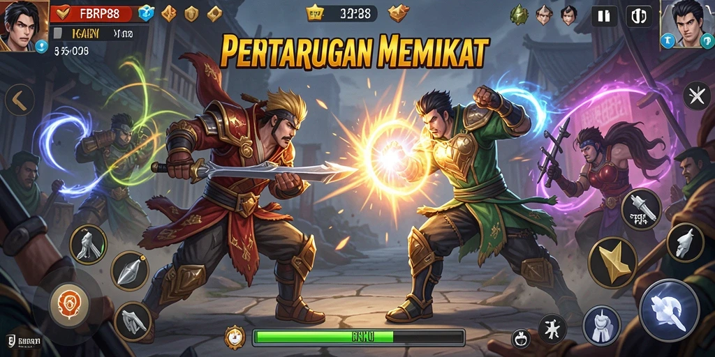 Tangkapan layar FBRP88 menunjukkan aksi pertarungan yang mendebarkan.
