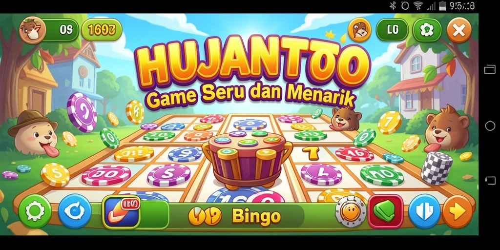 Tampilan gameplay HUJANTOTO yang mengasyikkan dalam bermain Bingo.