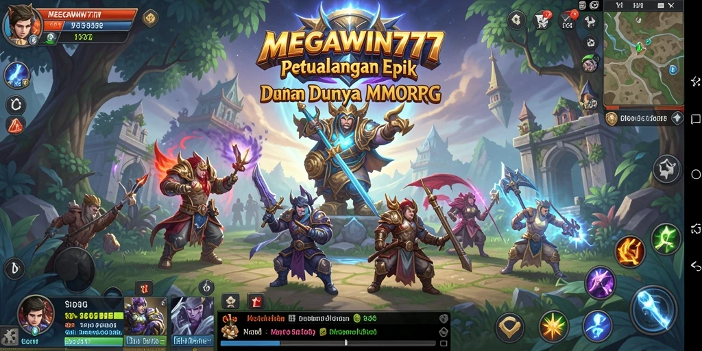 Tampilan gameplay menarik dari MEGAWIN777 dengan petualangan MMORPG.