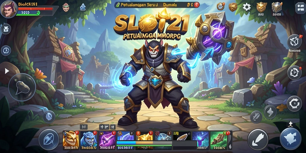 Screenshot gameplay SLOT21 menampilkan aksi tempur yang mendebarkan.