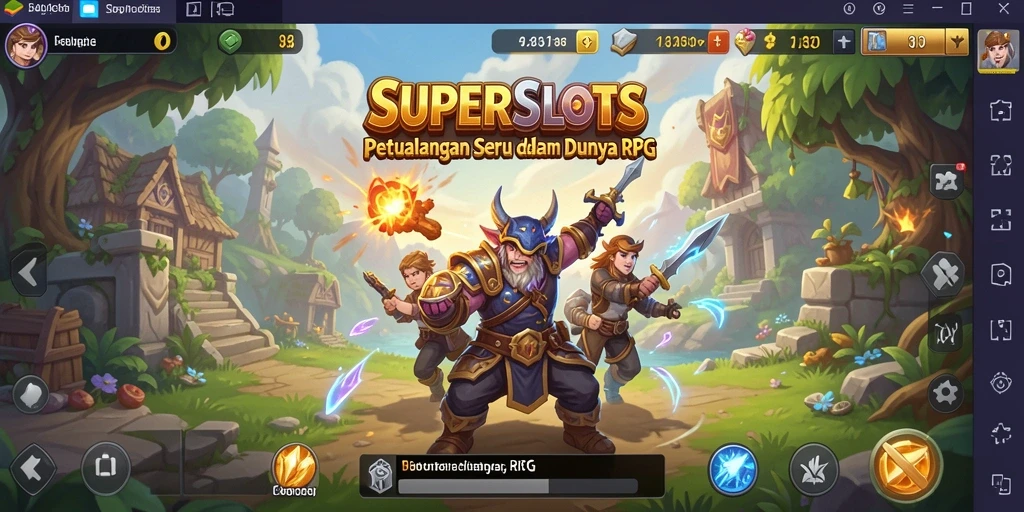 Tampilan gameplay menarik dari <strong>SUPERSLOTS</strong> menghadirkan serunya dunia RPG.