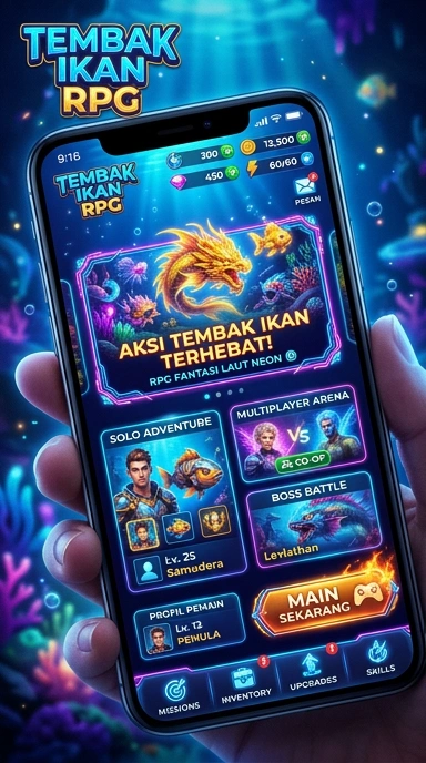 Fitur unggulan rpgame terlihat jelas dalam layar aplikasinya.